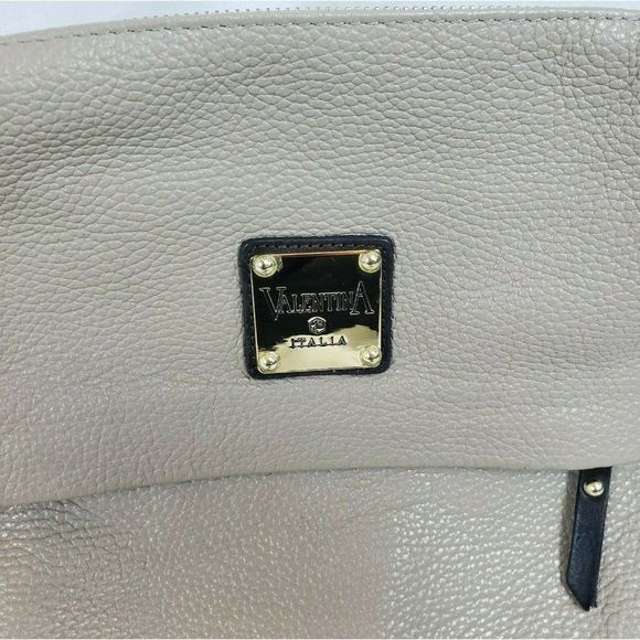 Valentina Italian Leather Purse Crossbody Handbag Beige Cream - Picture 3 of 8